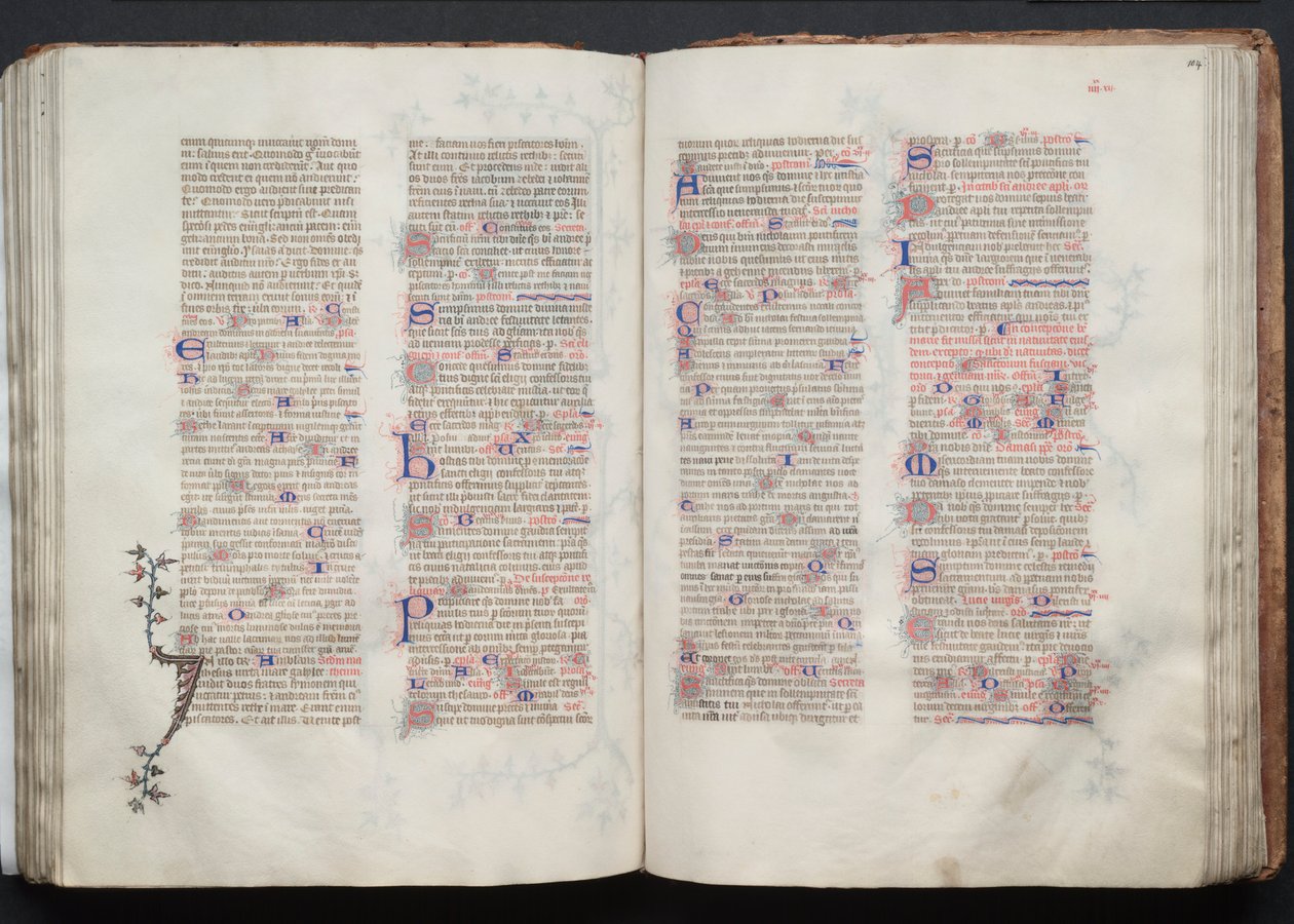 Gothan messali: Fol. 103v, teksti, c. 1375. tekijältä Master of the Boqueteaux