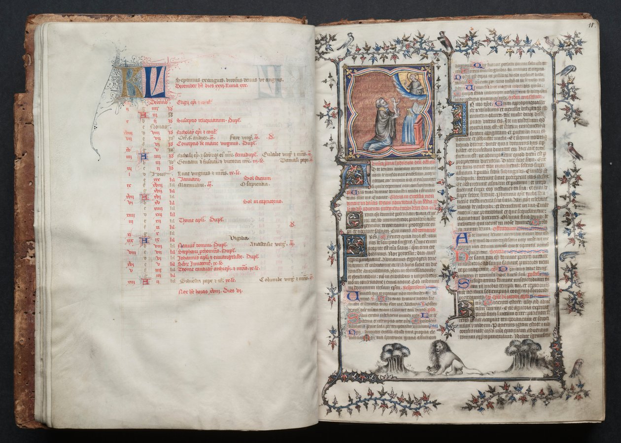 Gothan messali: Fol. 10v, teksti , c. 1375. tekijältä Master of the Boqueteaux