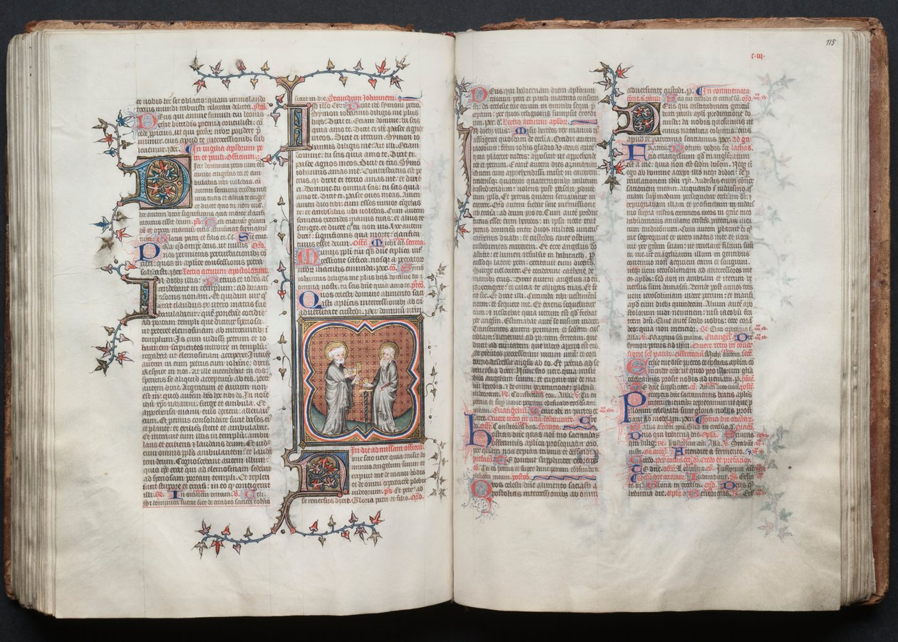 Gothan messali: Fol. 115r, teksti, c. 1375. tekijältä Master of the Boqueteaux