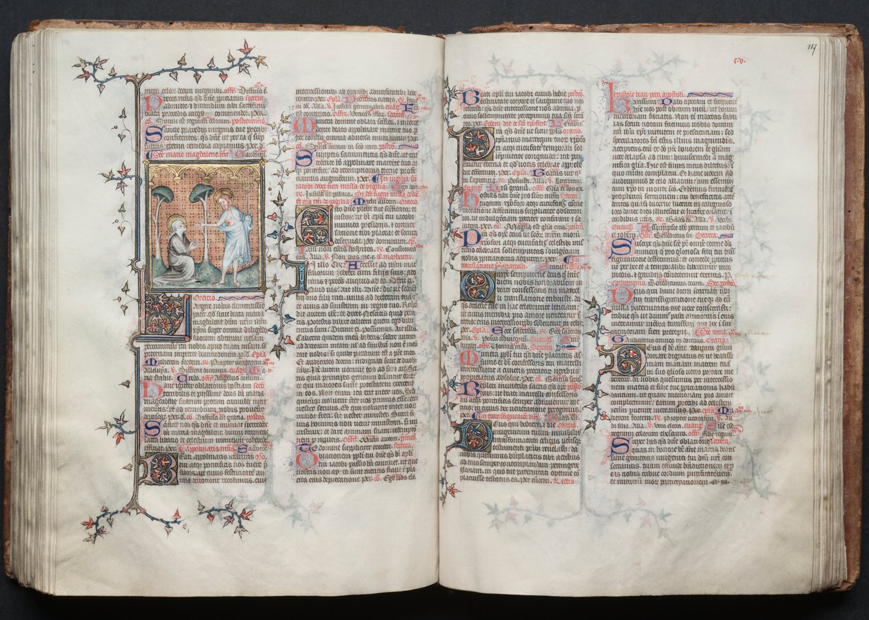 Gothan messali: Fol. 117r, teksti, c. 1375. tekijältä Master of the Boqueteaux