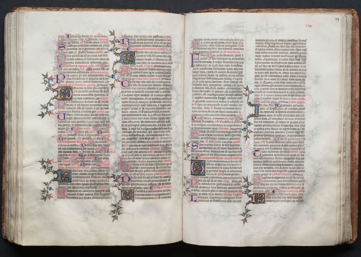 Gothan messali: Fol. 119r, Teksti, c. 1375. tekijältä Master of the Boqueteaux