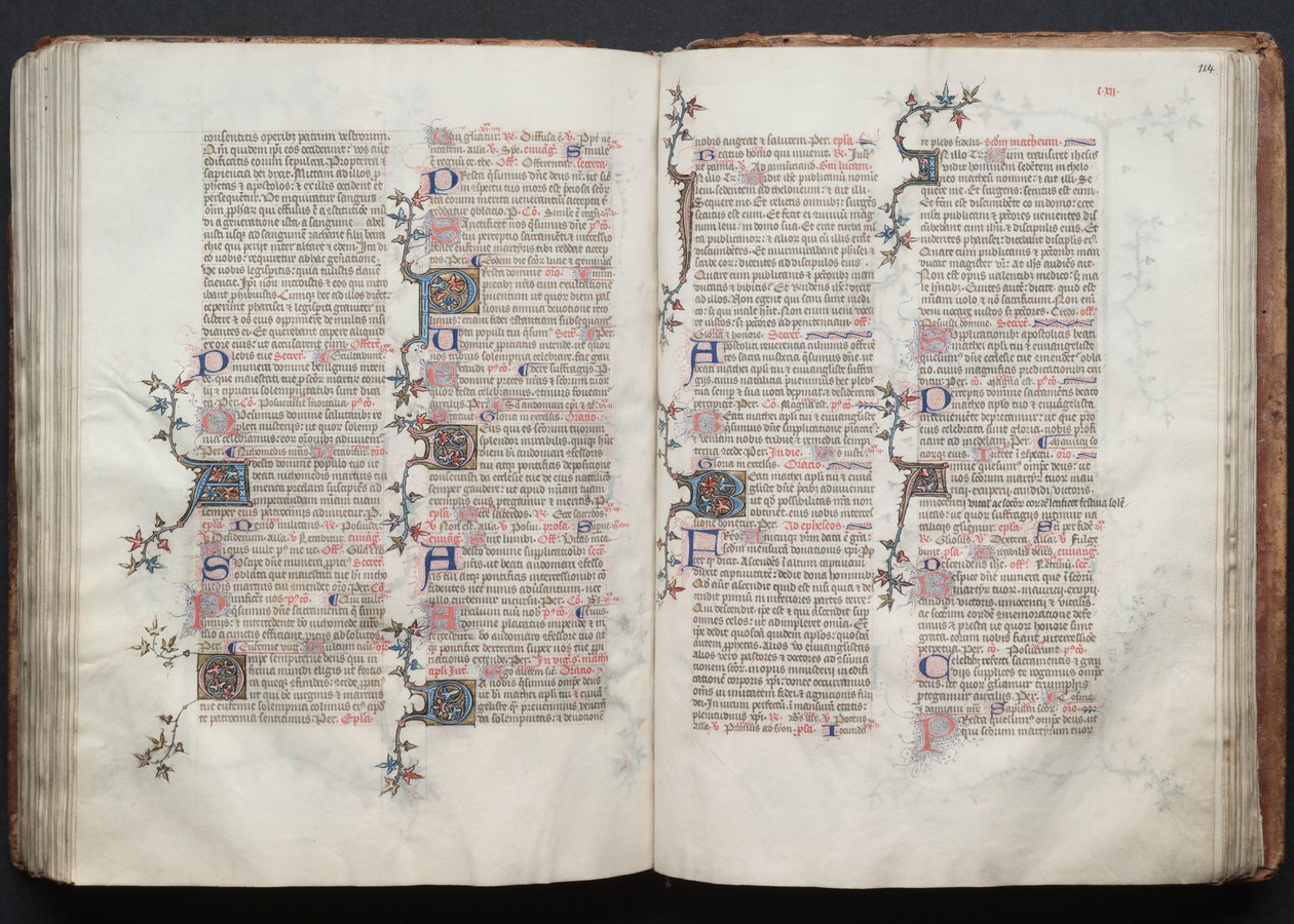 Gothan messali: Fol. 124r, Teksti, c. 1375. tekijältä Master of the Boqueteaux