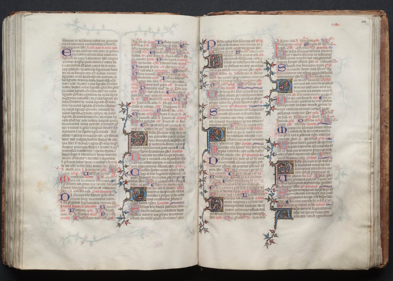 Gothan messali: Fol. 128r, Teksti, c. 1375. tekijältä Master of the Boqueteaux