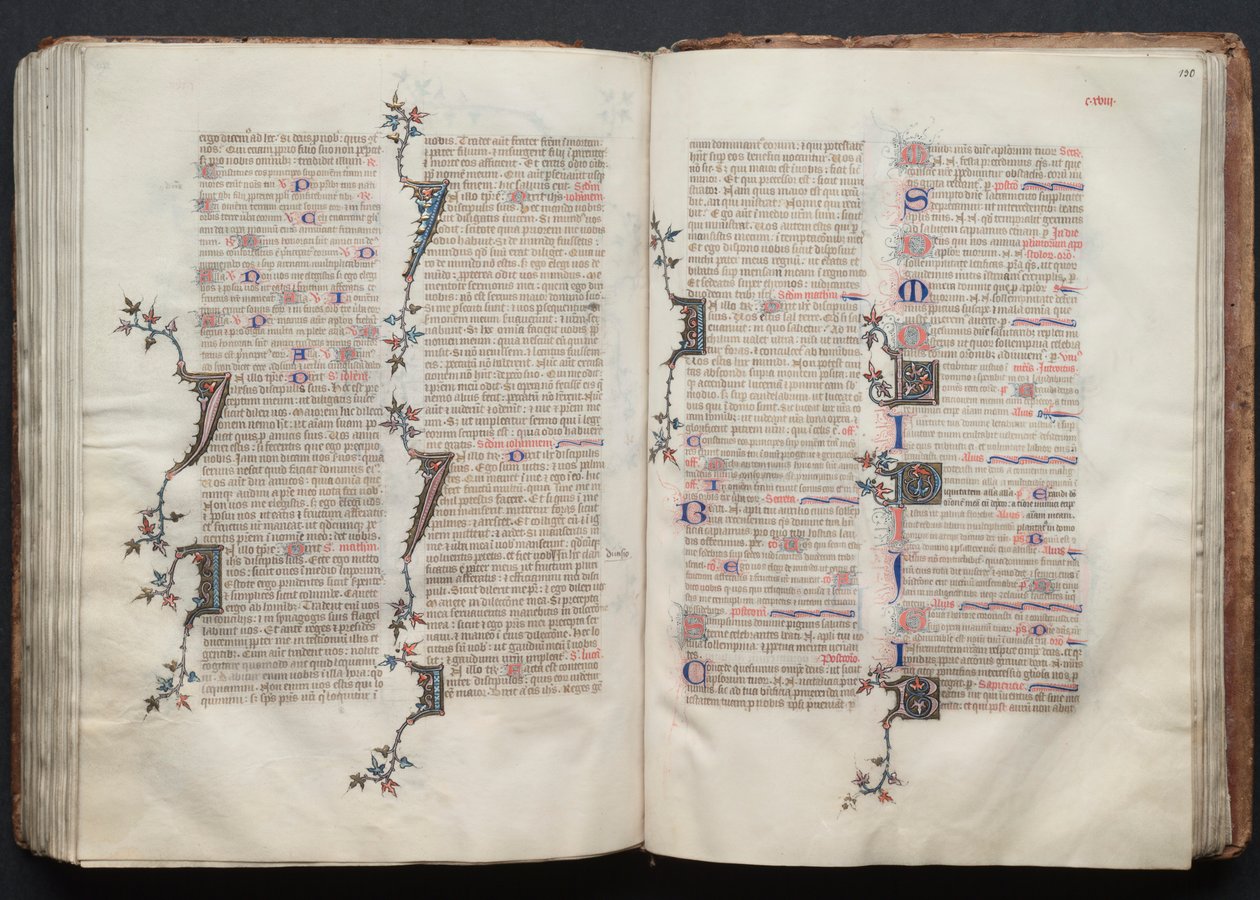 Gothan messali: Fol. 130r, Teksti, c. 1375. tekijältä Master of the Boqueteaux