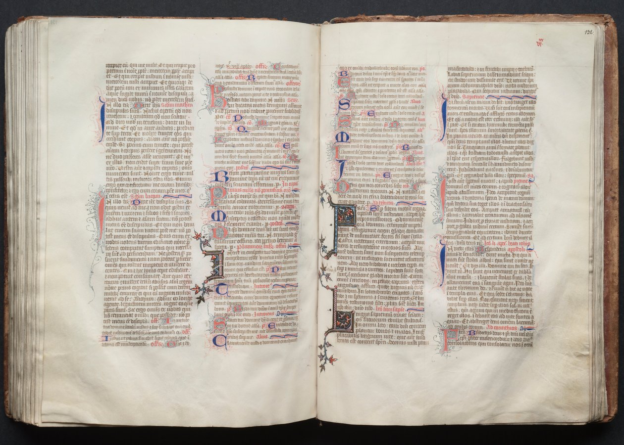 Gothan messali: Fol. 132r, teksti, c. 1375. tekijältä Master of the Boqueteaux