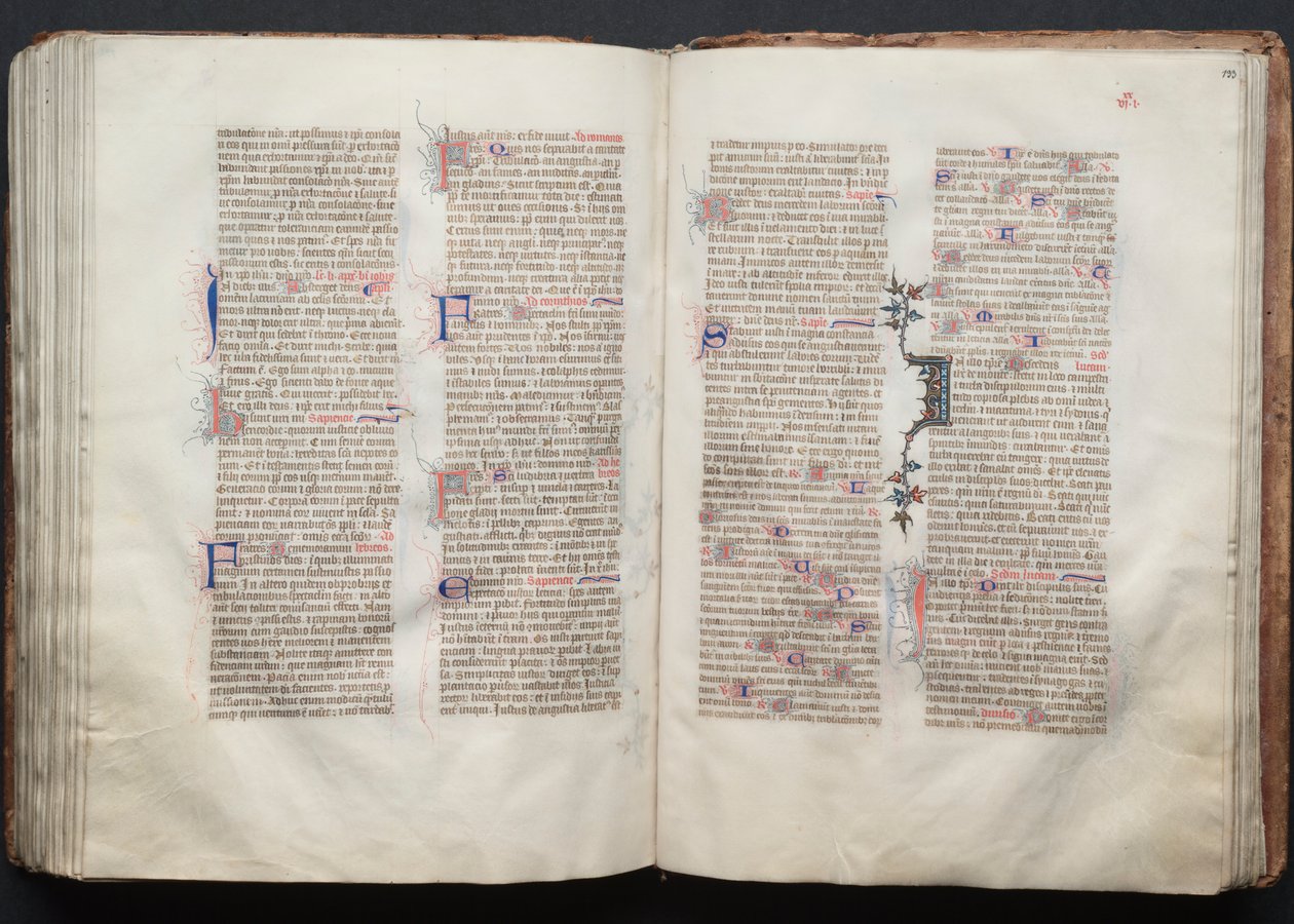 Gothan messali: Fol. 133r, teksti, c. 1375. tekijältä Master of the Boqueteaux