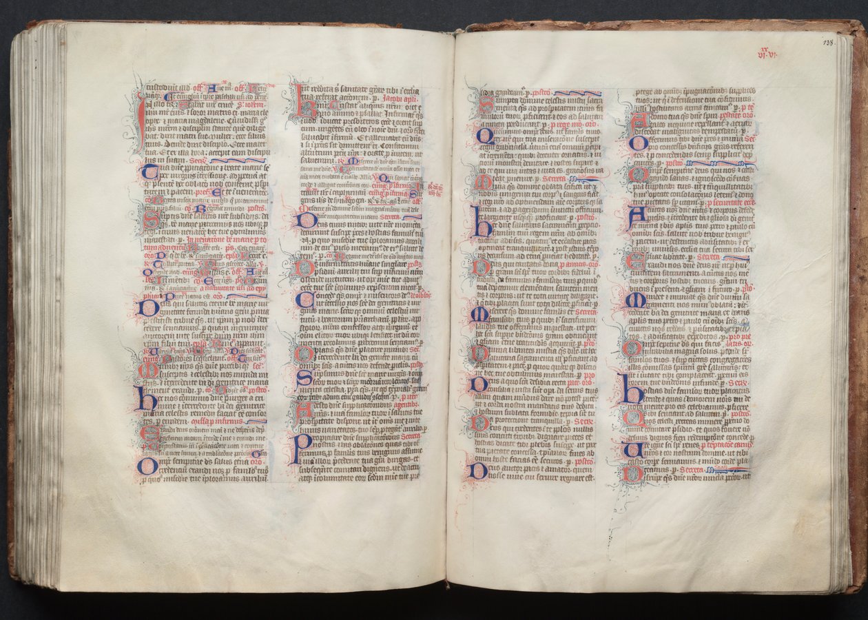 Gothan messali: Fol. 137v, teksti, c. 1375. tekijältä Master of the Boqueteaux