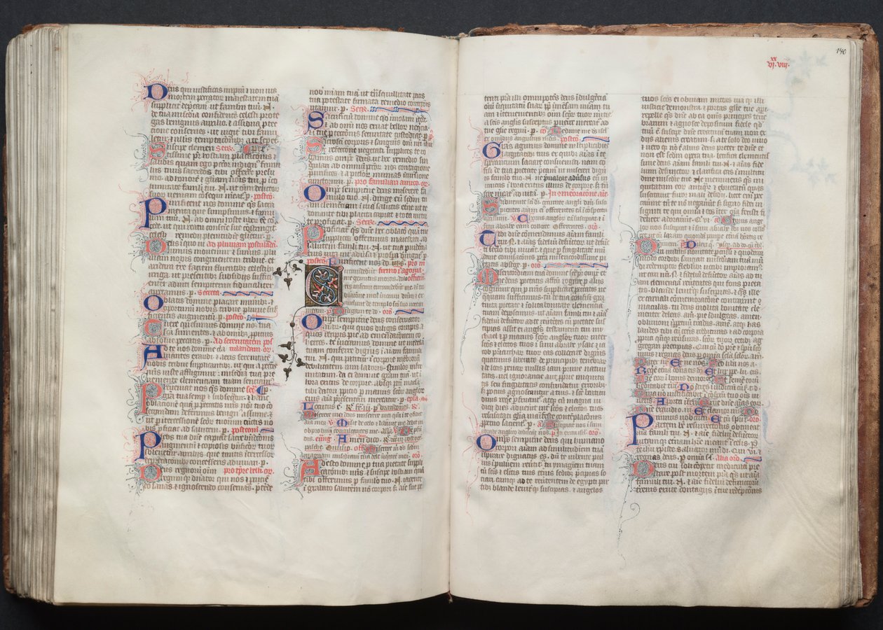 Gothan messali: Fol. 139v, teksti, c. 1375. tekijältä Master of the Boqueteaux