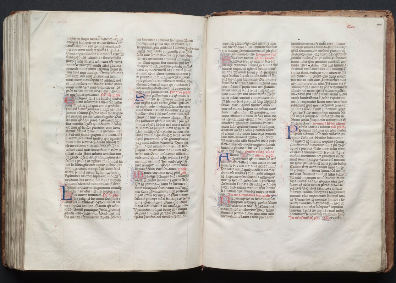 Gothan messali: Fol. 145vr, teksti, c. 1375. tekijältä Master of the Boqueteaux