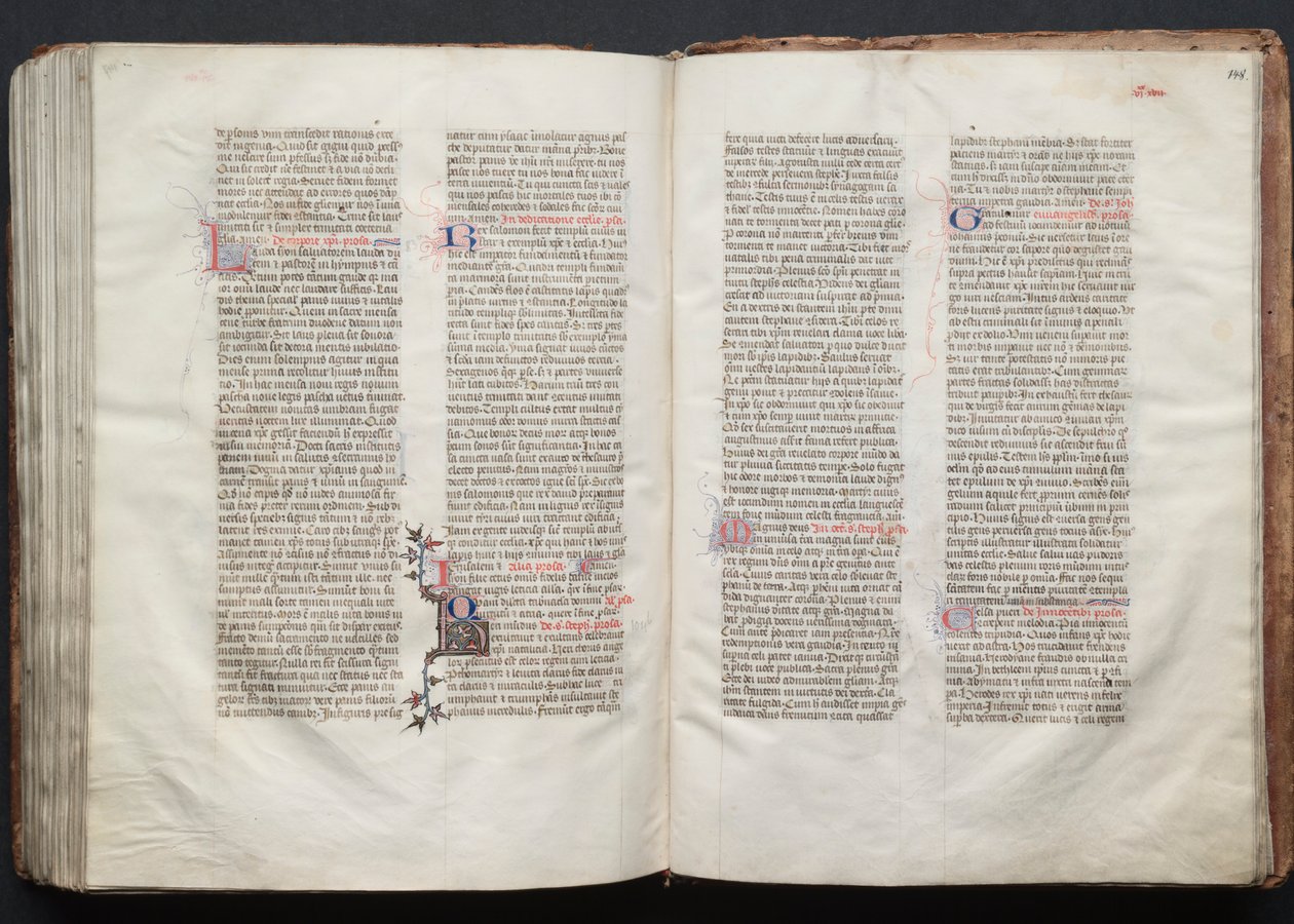Gothan messali: Fol. 147v, teksti, c. 1375. tekijältä Master of the Boqueteaux
