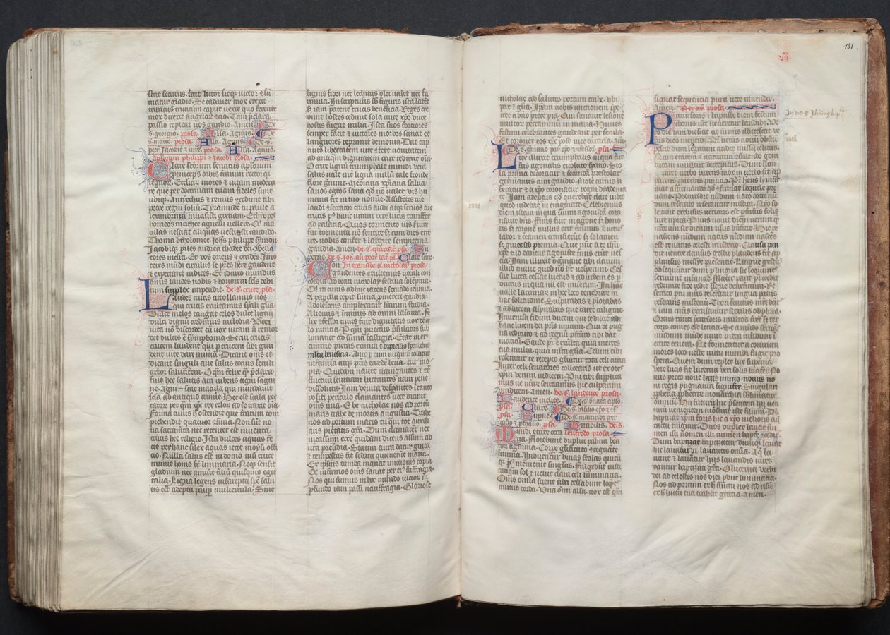 Gothan messali: Fol. 151r, Teksti, c. 1375. tekijältä Master of the Boqueteaux