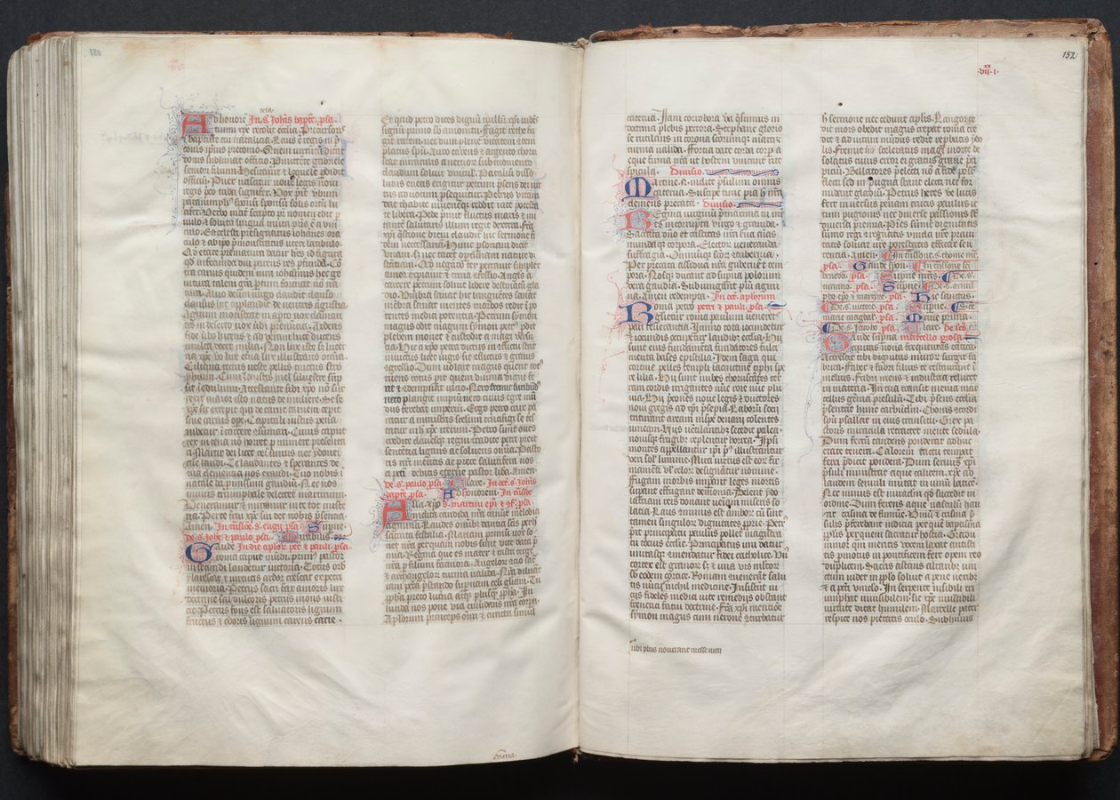 Gothan messali: Fol. 151v, teksti, c. 1375. tekijältä Master of the Boqueteaux