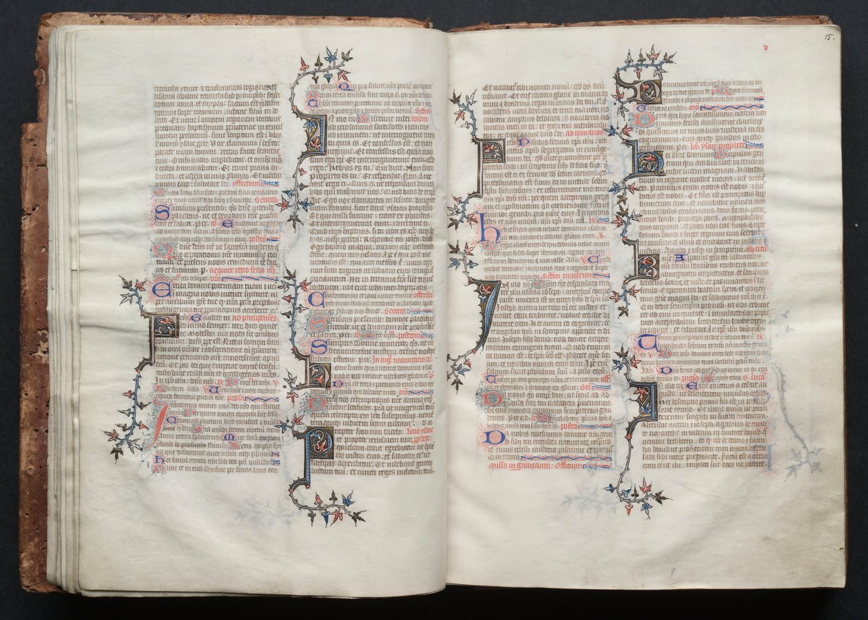 Gothan messali: Fol. 15r, Teksti , c. 1375. tekijältä Master of the Boqueteaux