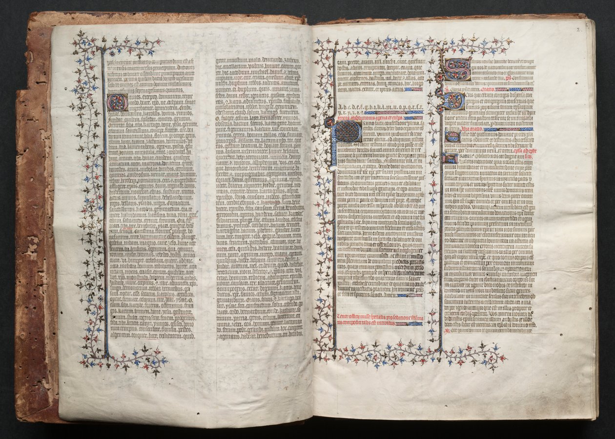 Gothan messali: Fol. 1v, teksti , c. 1375. tekijältä Master of the Boqueteaux