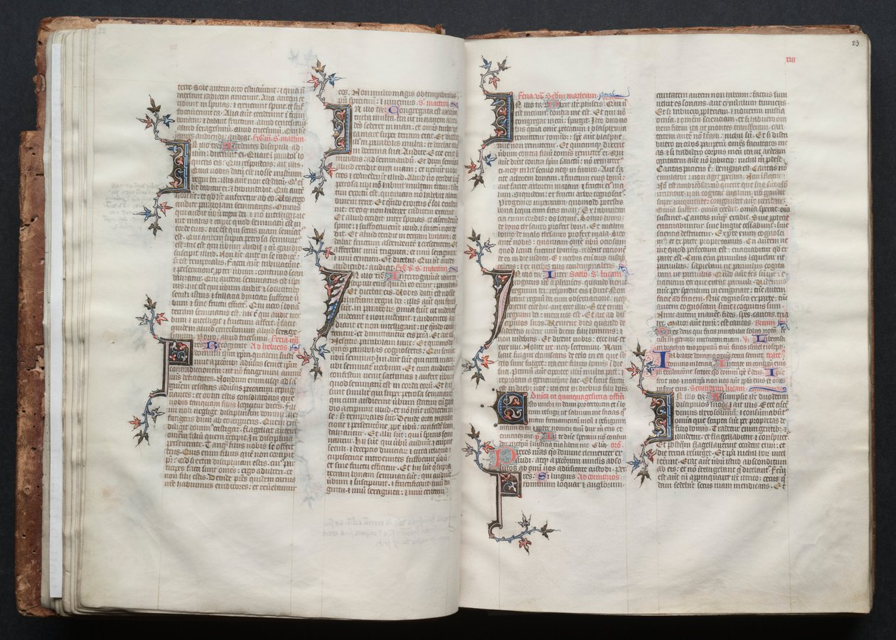 Gothan messali: Fol. 22v, teksti, c. 1375. tekijältä Master of the Boqueteaux