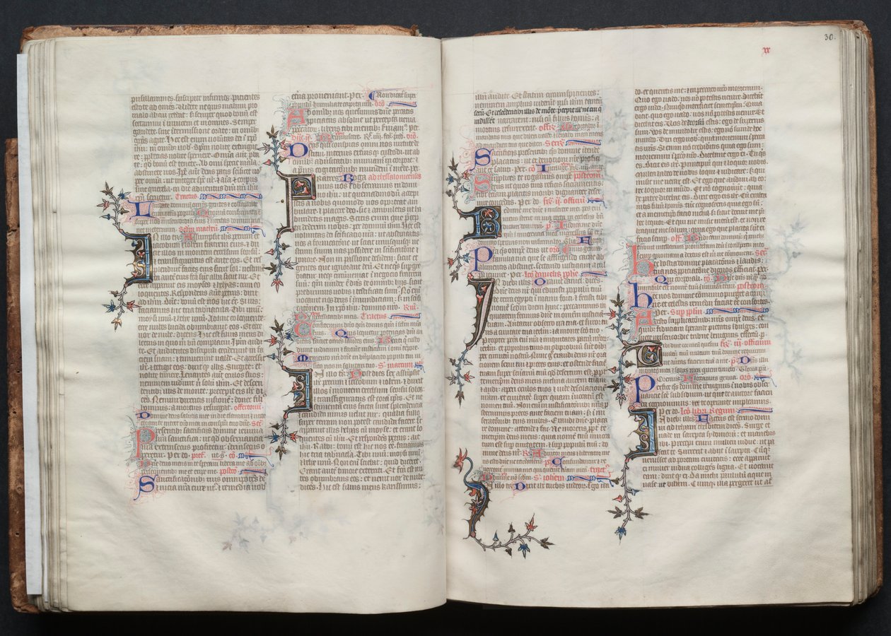 Gothan messali: Fol. 29v, teksti, c. 1375. tekijältä Master of the Boqueteaux