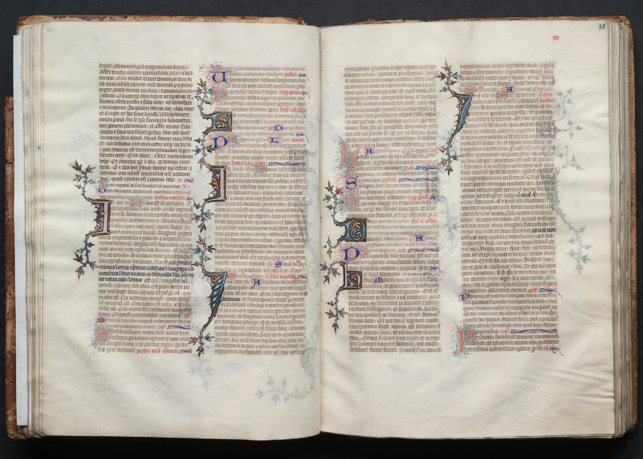 Gothan messali: Fol. 30v, teksti, c. 1375. tekijältä Master of the Boqueteaux