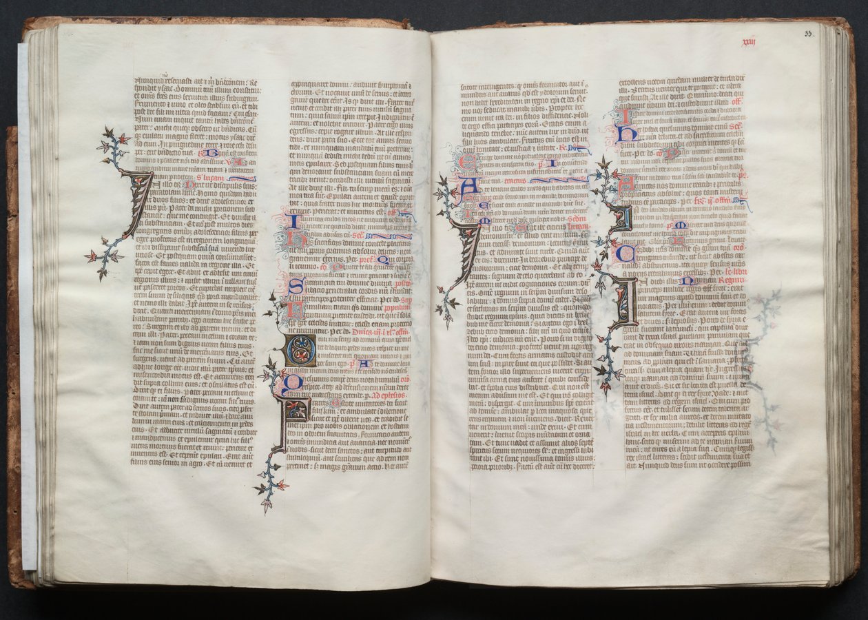 Gothan messali: Fol. 32v, teksti, c. 1375. tekijältä Master of the Boqueteaux