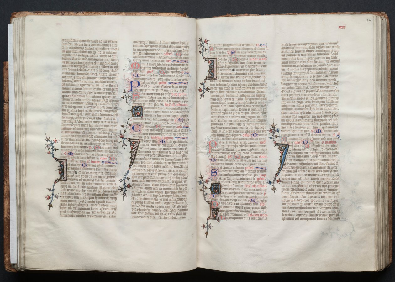 Gothan messali: Fol. 34r, Teksti, c. 1375. tekijältä Master of the Boqueteaux