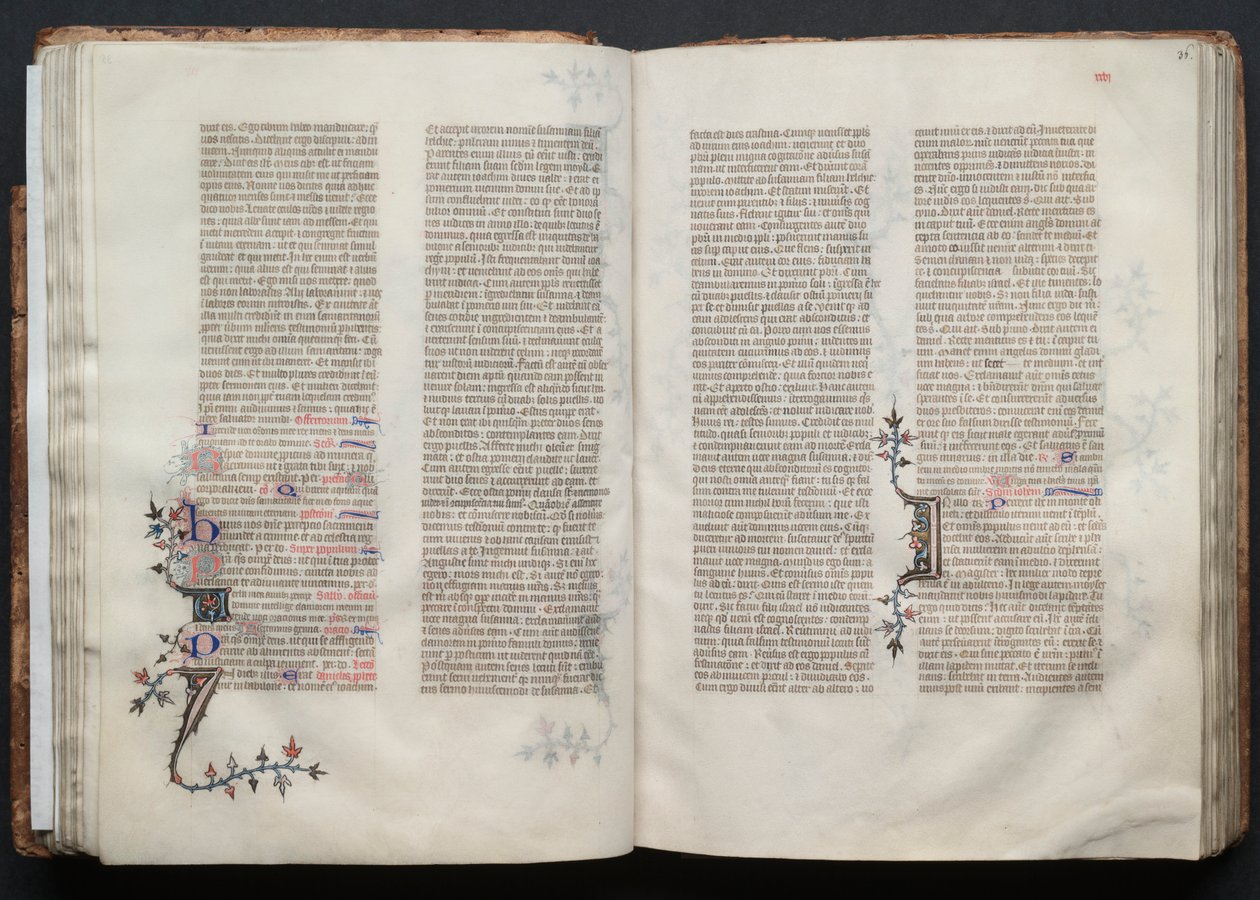 Gothan messali: Fol. 35v, teksti, c. 1375. tekijältä Master of the Boqueteaux
