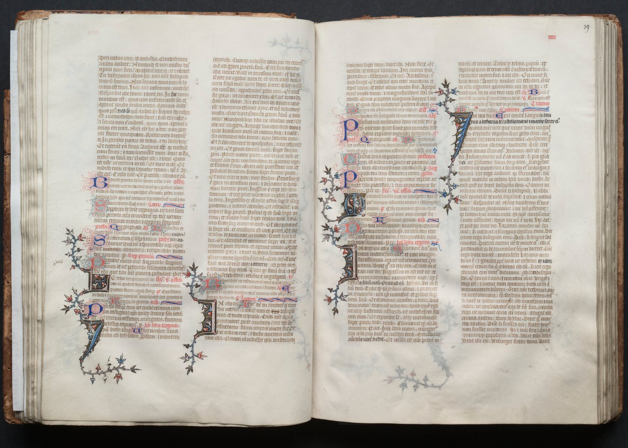Gothan messali: Fol. 38v, teksti, c. 1375. tekijältä Master of the Boqueteaux