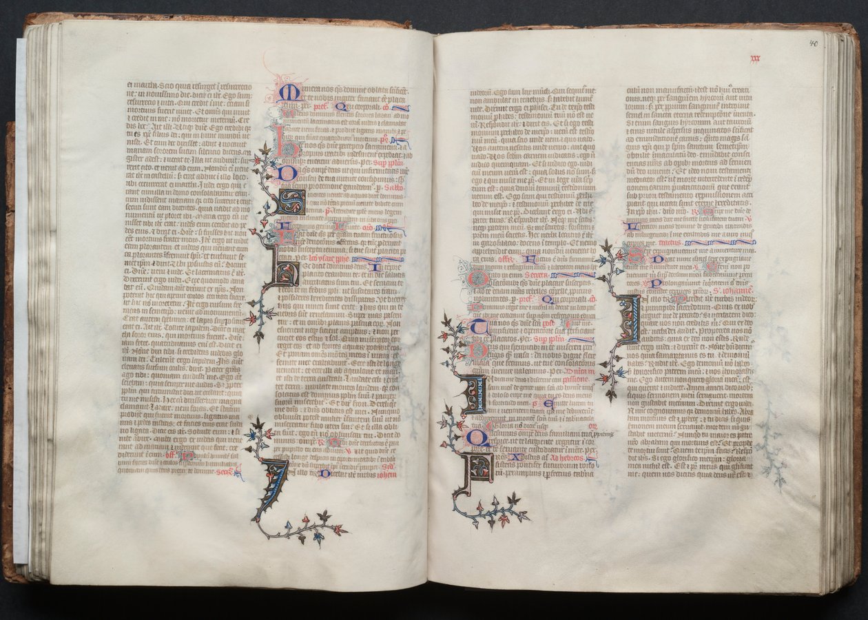 Gothan messali: Fol. 40r, Teksti, c. 1375. tekijältä Master of the Boqueteaux
