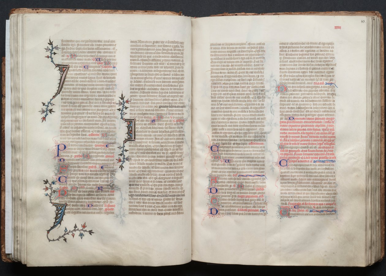 Gothan messali: Fol. 42v, teksti, c. 1375. tekijältä Master of the Boqueteaux