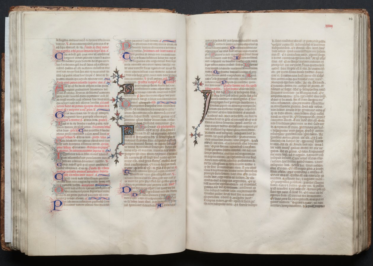 Missal de Gotha: Fol. 44r, Text, c. 1375. finlandès tekijältä Master of the Boqueteaux