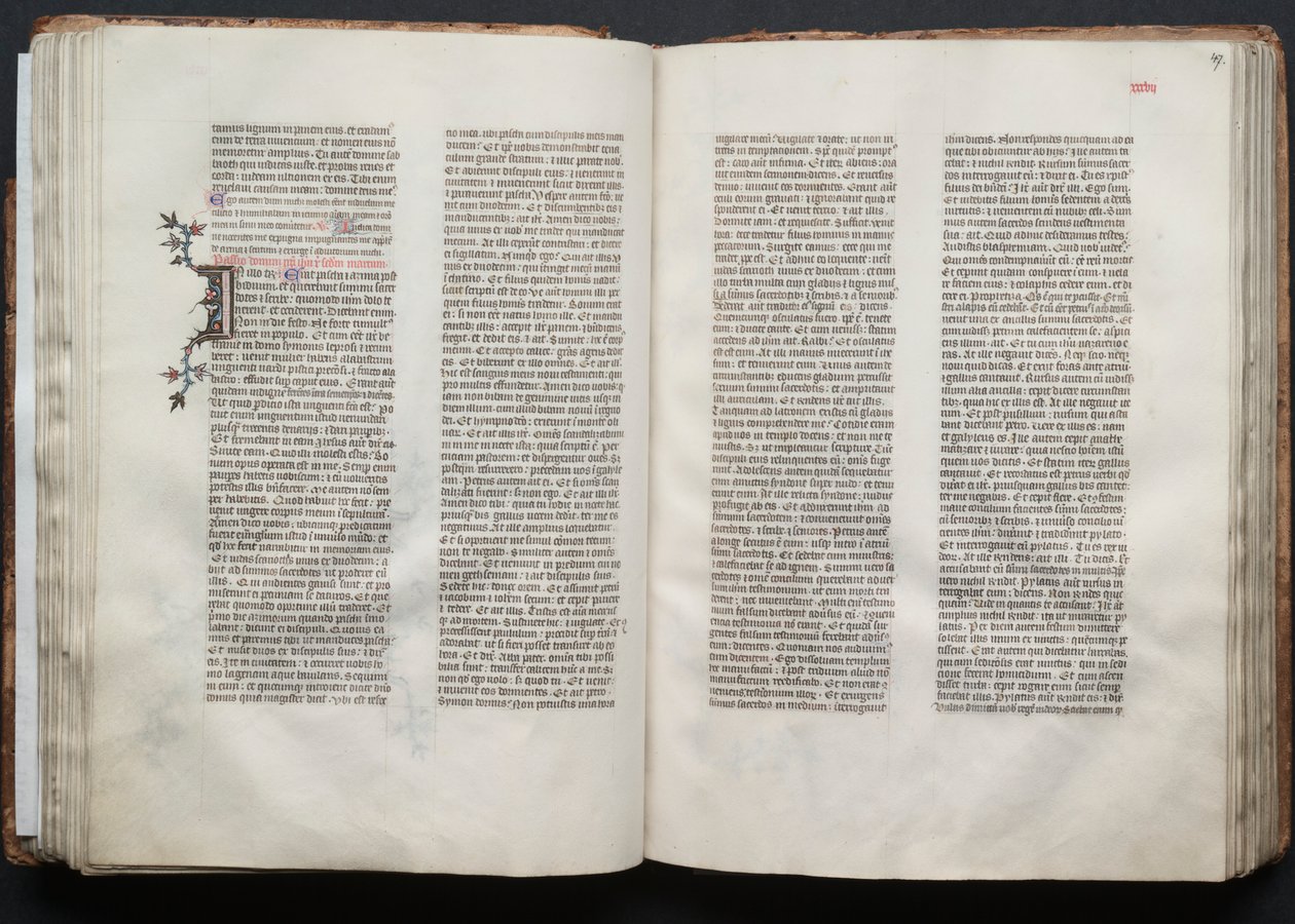 Gothan messali: Fol. 46v, teksti, c. 1375. tekijältä Master of the Boqueteaux