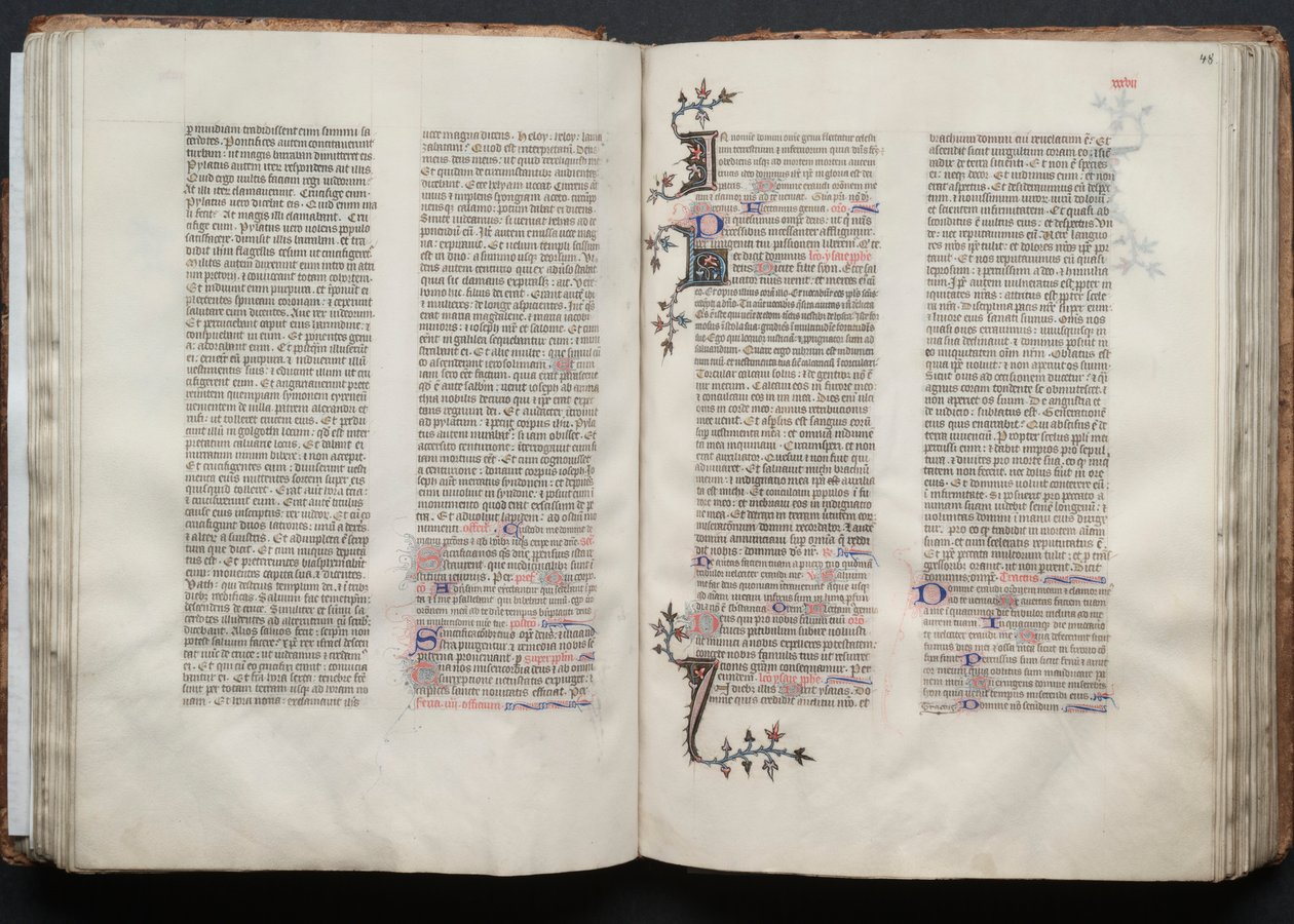 Gothan messali: Fol. 47v, teksti, c. 1375. tekijältä Master of the Boqueteaux