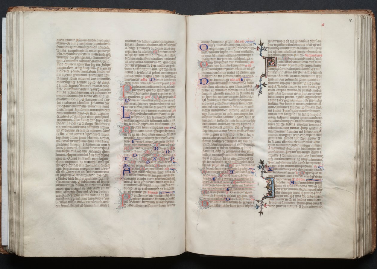 Gothan messali: Fol. 50r, Teksti, c. 1375. tekijältä Master of the Boqueteaux
