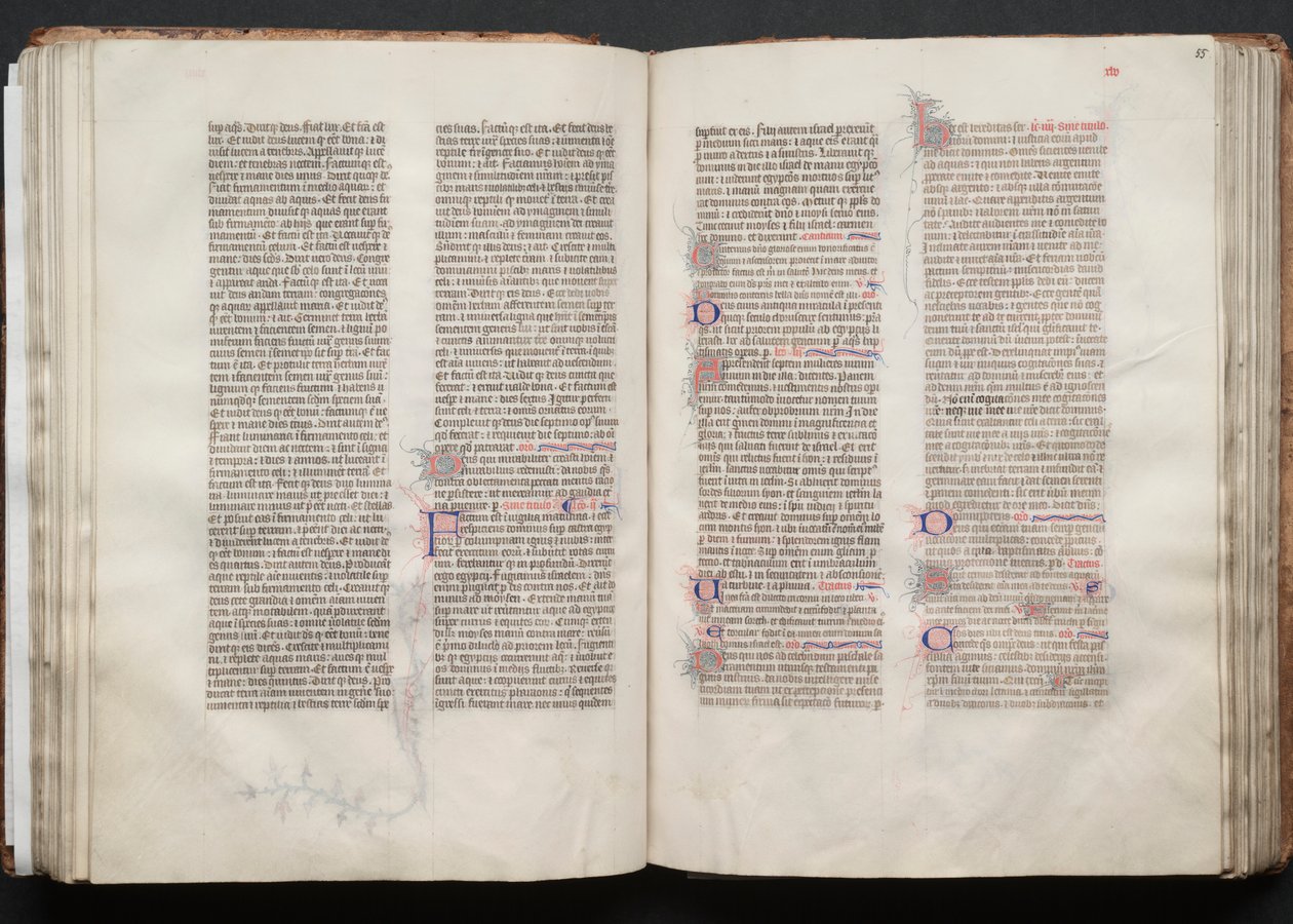 Gothan messali: Fol. 54v, teksti, c. 1375. tekijältä Master of the Boqueteaux