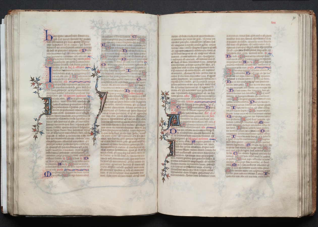 Gothan messali: Fol. 70r, Teksti, c. 1375. tekijältä Master of the Boqueteaux