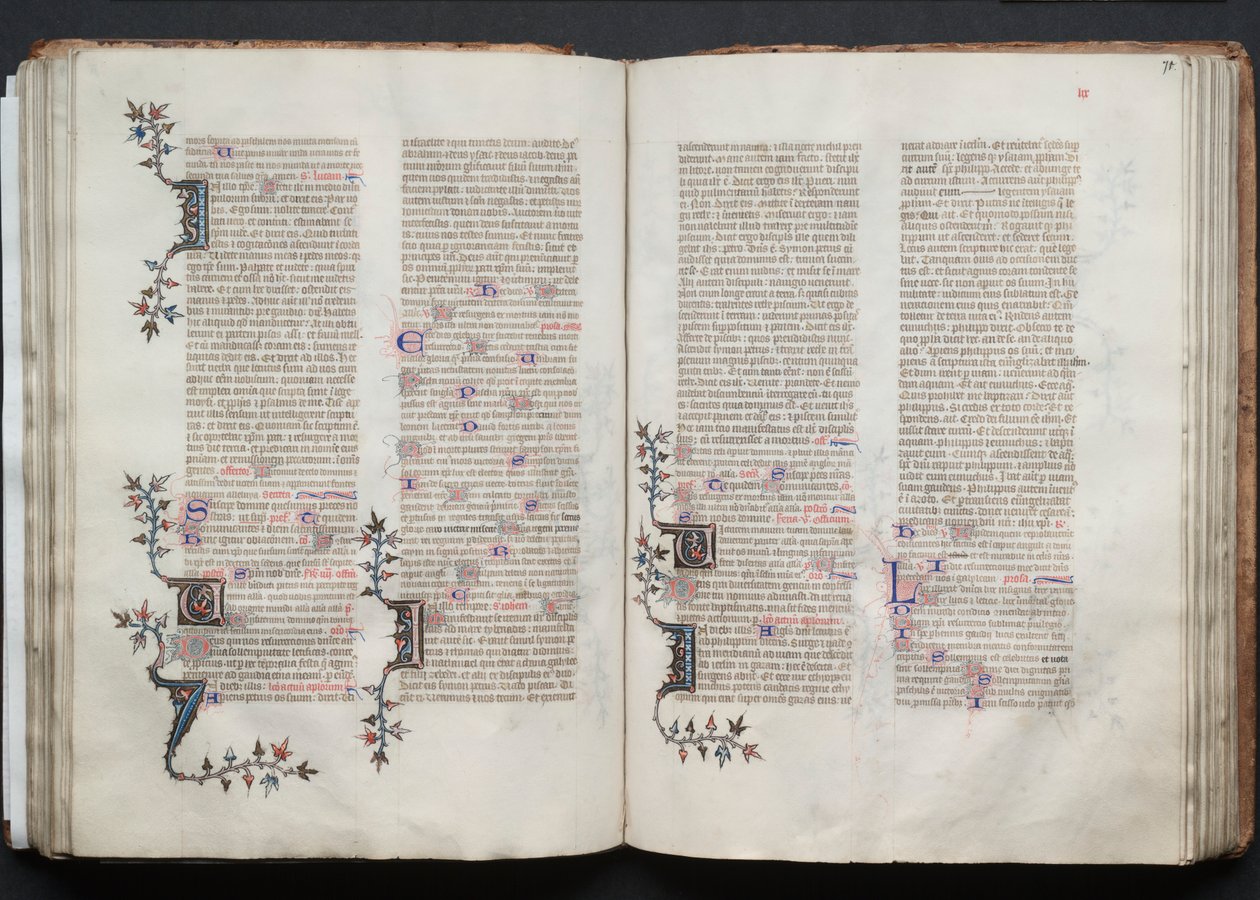 Gothan messali: Fol. 71r, Teksti, c. 1375. tekijältä Master of the Boqueteaux