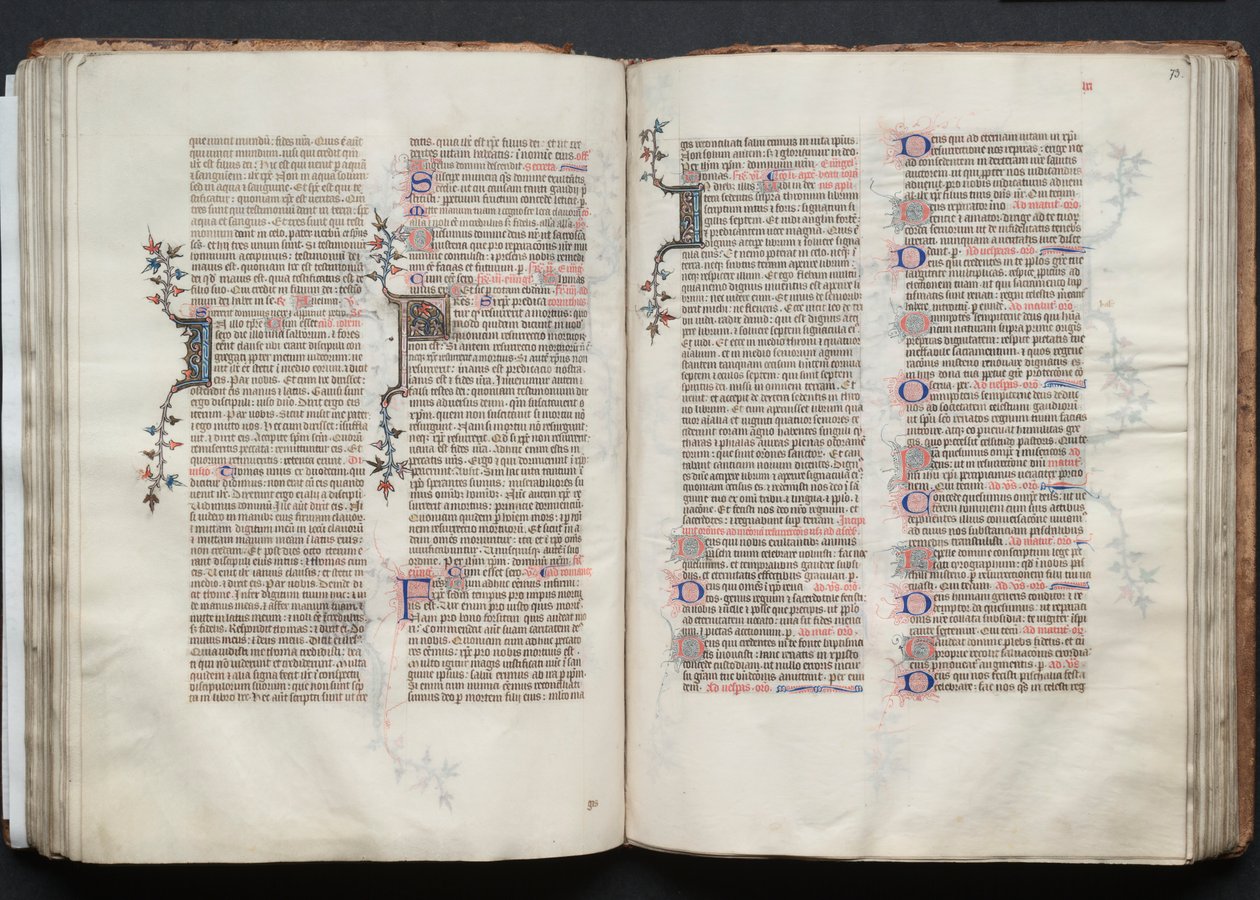 Gothan messali: Fol. 73r, Teksti, c. 1375. tekijältä Master of the Boqueteaux