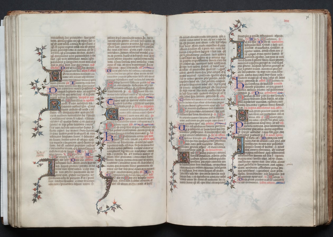 Gothan messali: Fol. 76r, Teksti, c. 1375. tekijältä Master of the Boqueteaux