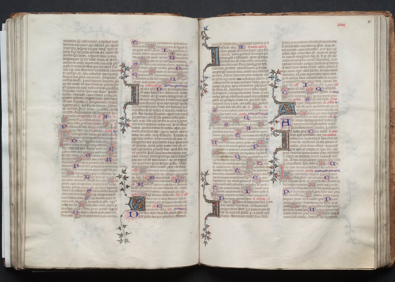 Gothan messali: Fol. 79v, teksti, c. 1375. tekijältä Master of the Boqueteaux