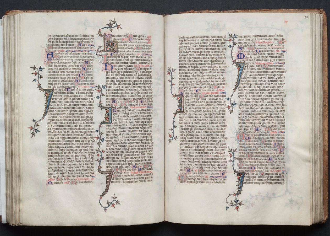 Gothan messali: Fol. 82r, Teksti, c. 1375. tekijältä Master of the Boqueteaux