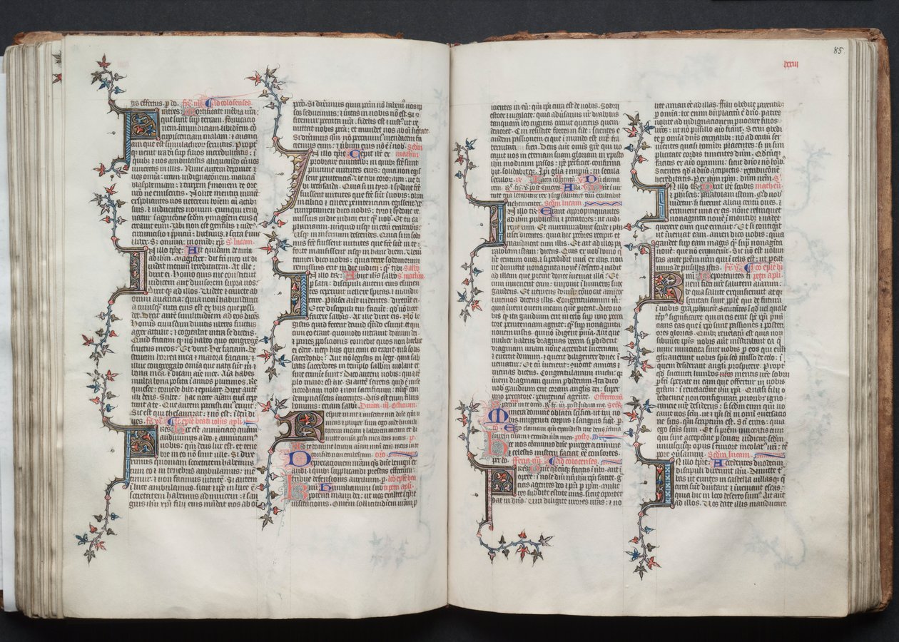 Gothan messali: Fol. 84v, teksti, c. 1375. tekijältä Master of the Boqueteaux