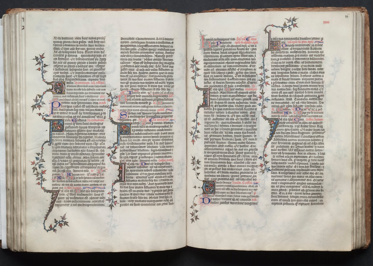 Gothan messali: Fol. 85v, teksti, c. 1375. tekijältä Master of the Boqueteaux