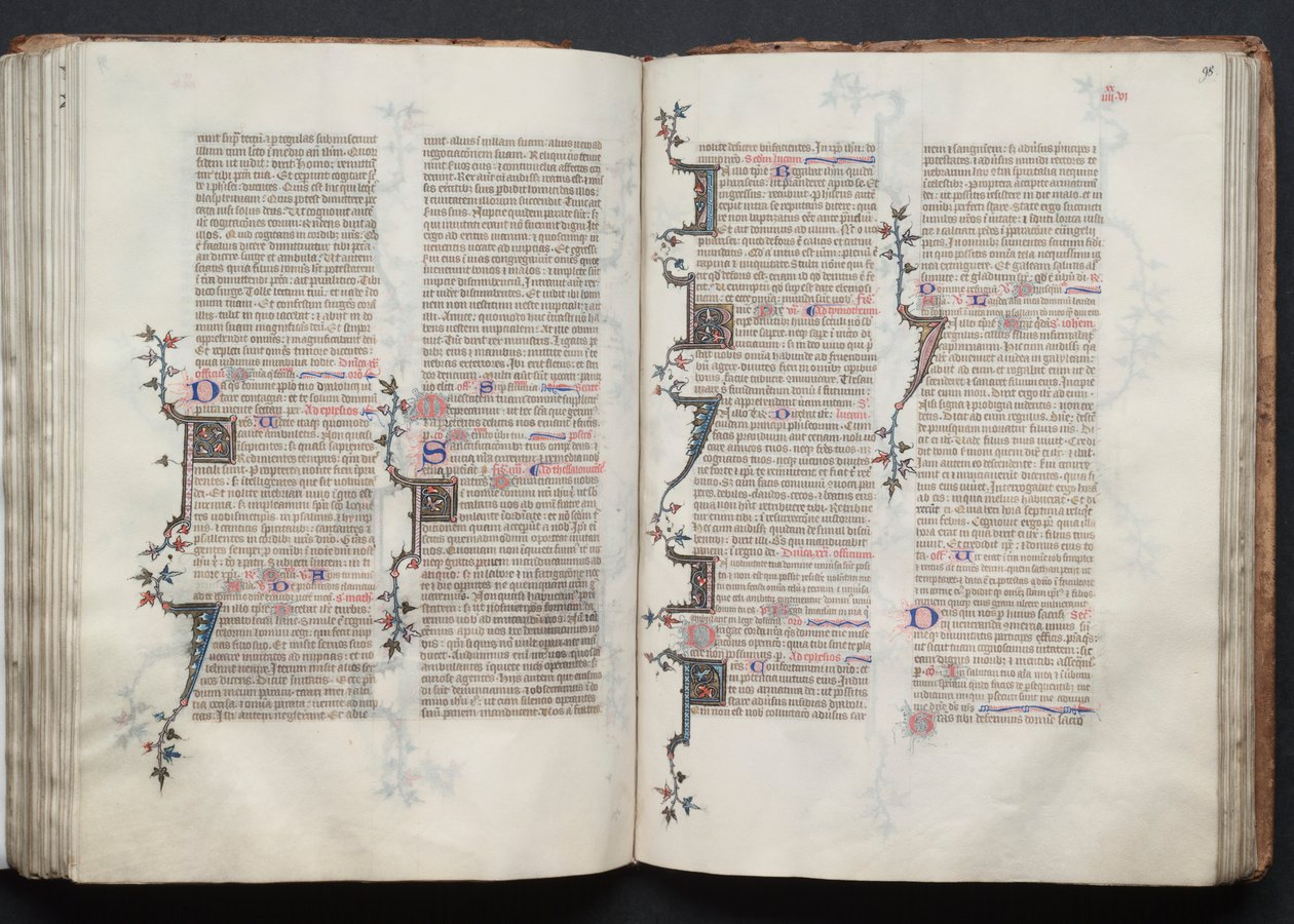Gothan messali: Fol. 98r, Teksti, c. 1375. tekijältä Master of the Boqueteaux