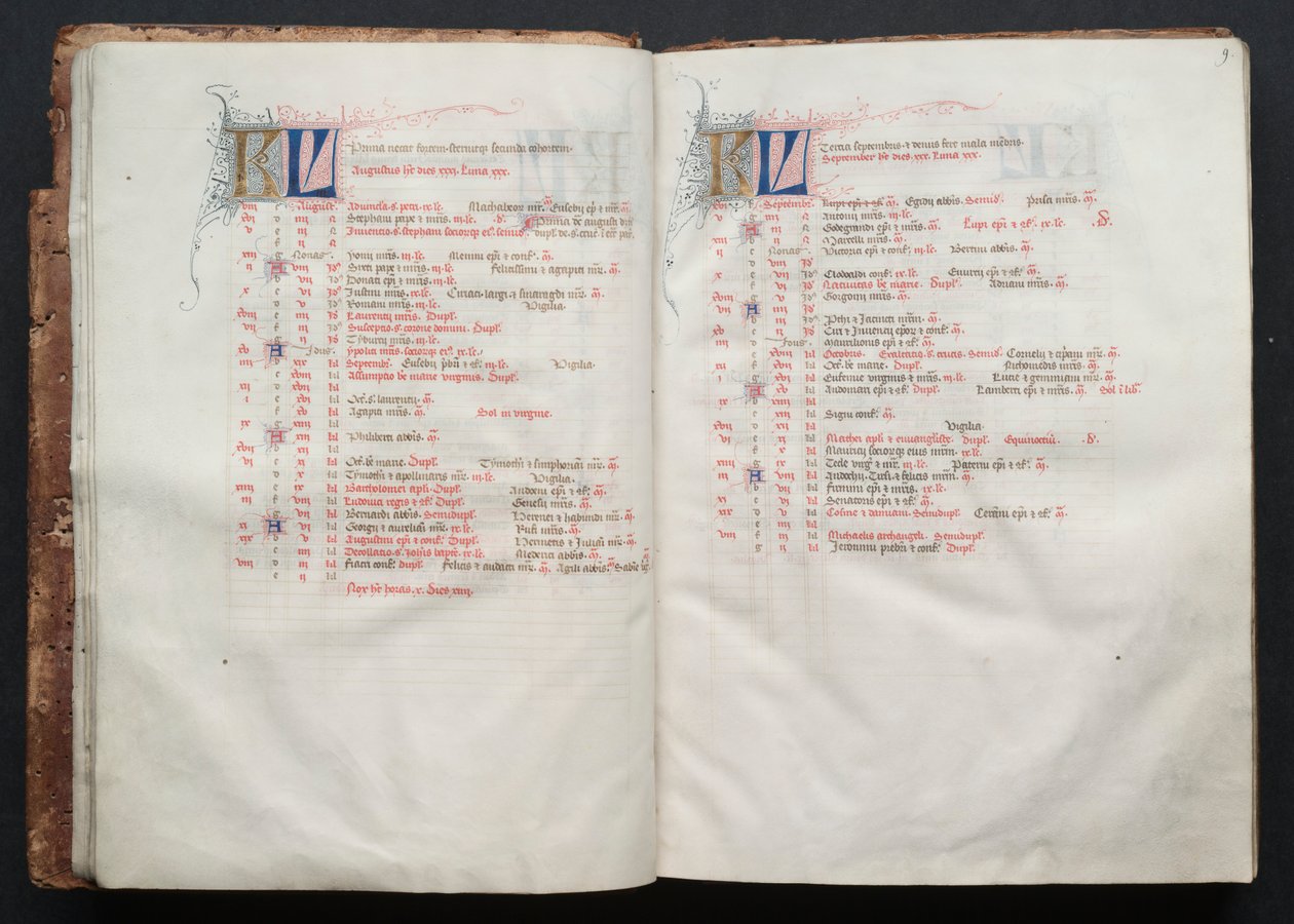 Gothan messali: Fol. 9r, Teksti , c. 1375. tekijältä Master of the Boqueteaux