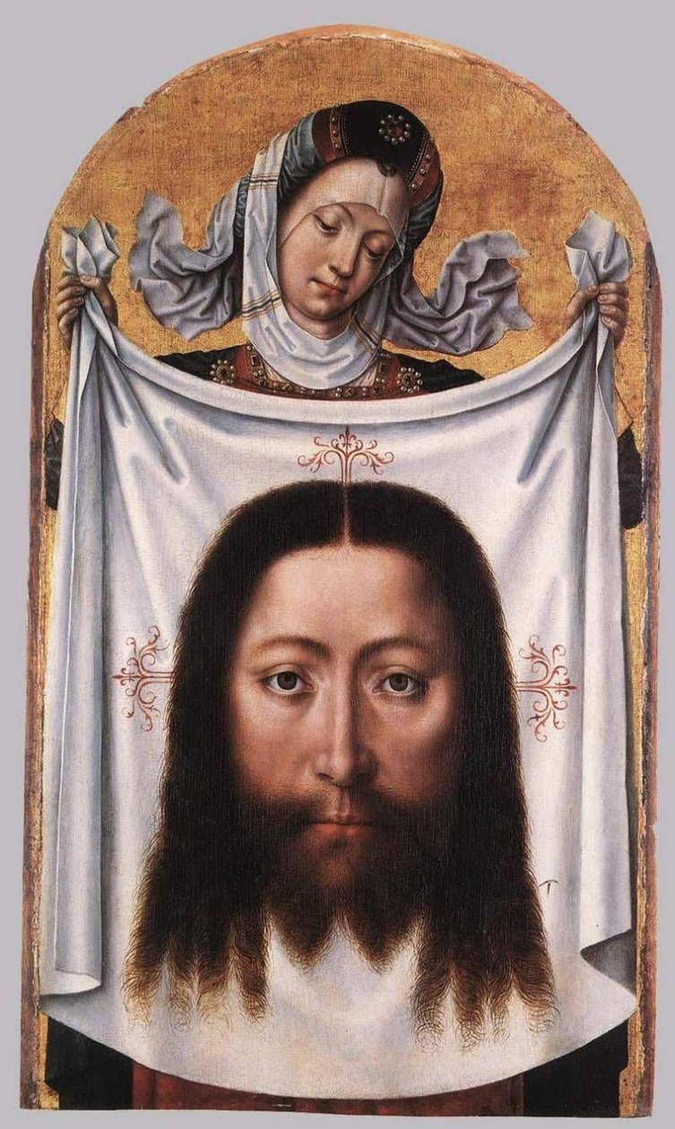 Pyhä Veronica ja Sudarium tekijältä Master of the Bruges Legend of St. Ursula