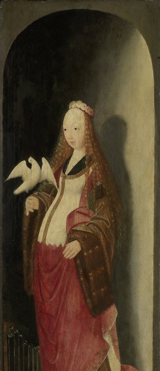 Pyhä Cecilia, triptyykin oikea siipi tekijältä Master of the Brunswick Diptych (attributed to)