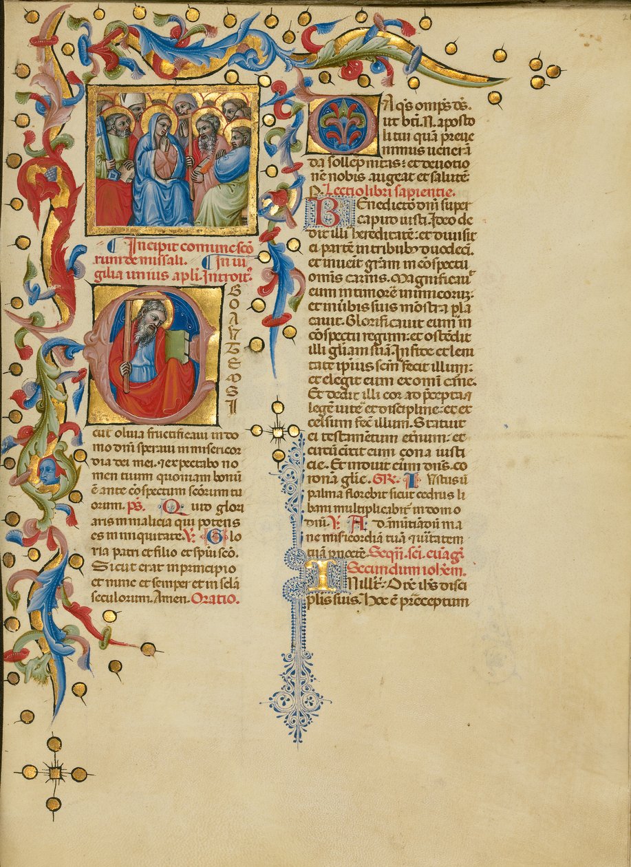 All Saints; Alkukirjain E: Saint Andrew tekijältä Master of the Brussels Initials