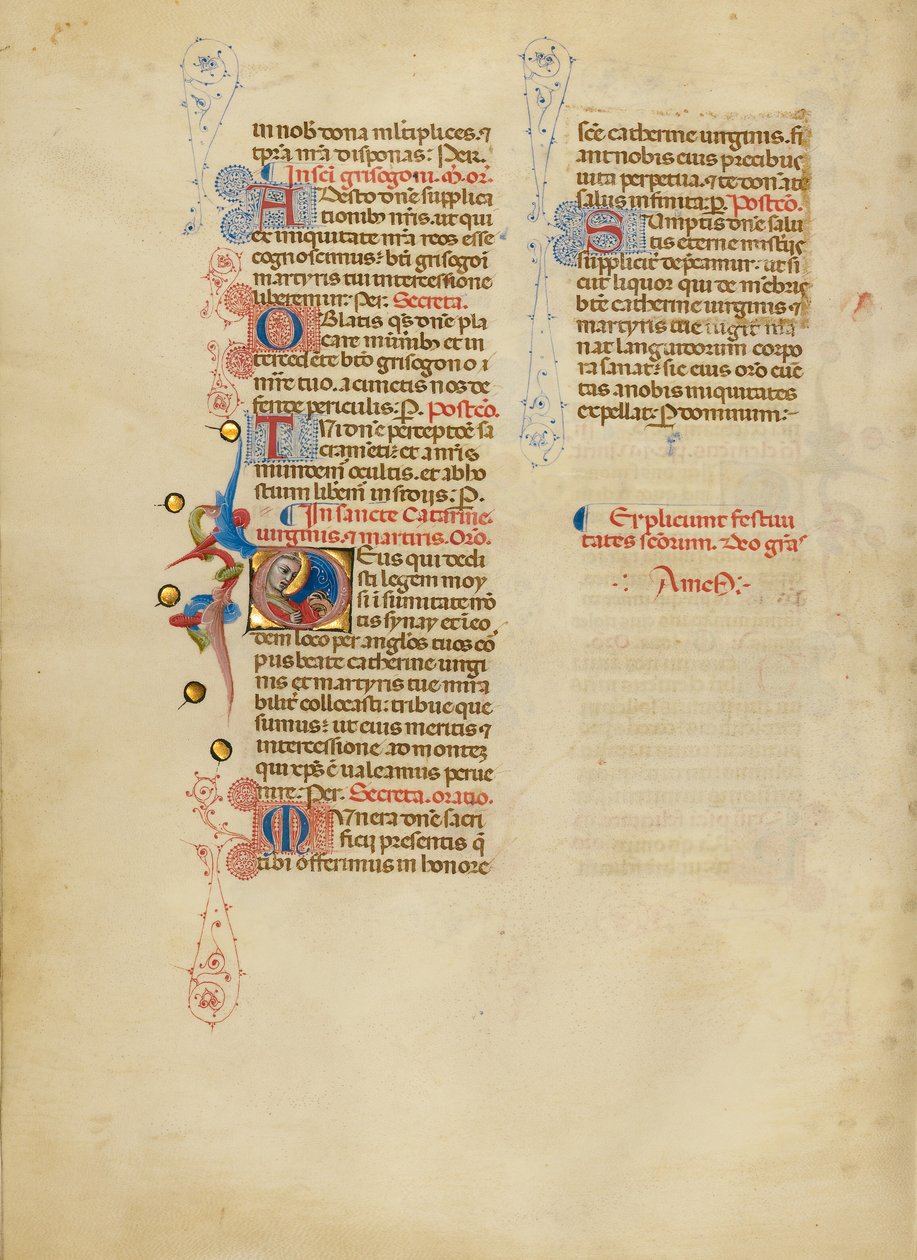 Alkuperäinen D: Saint Catherine tekijältä Master of the Brussels Initials