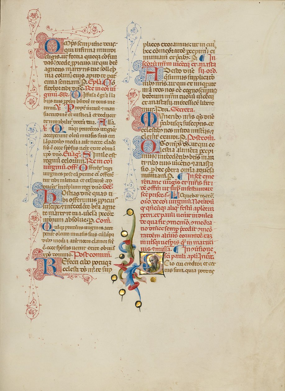 Alkukirjain S: Saint Paul tekijältä Master of the Brussels Initials