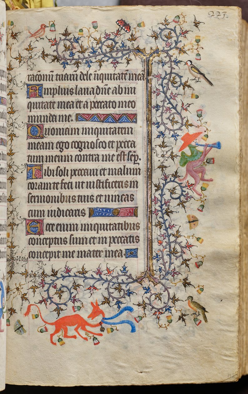 Navarran kuninkaan Kaarle Aatelisen (1361-1425) tunnit: fol. 112r, teksti tekijältä Master of the Brussels Initials and Associates