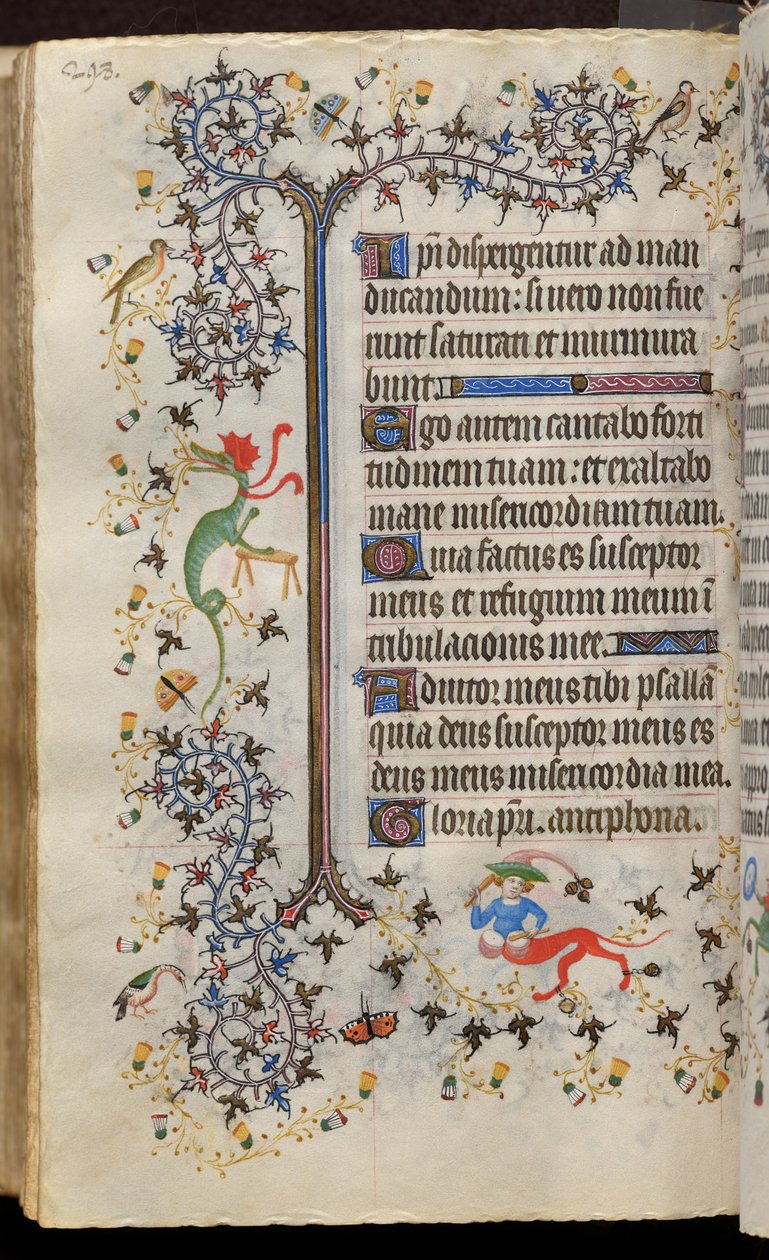 Navarran kuninkaan Kaarle Aatelisen (1361-1425) tunnit: fol. 149v, teksti tekijältä Master of the Brussels Initials and Associates