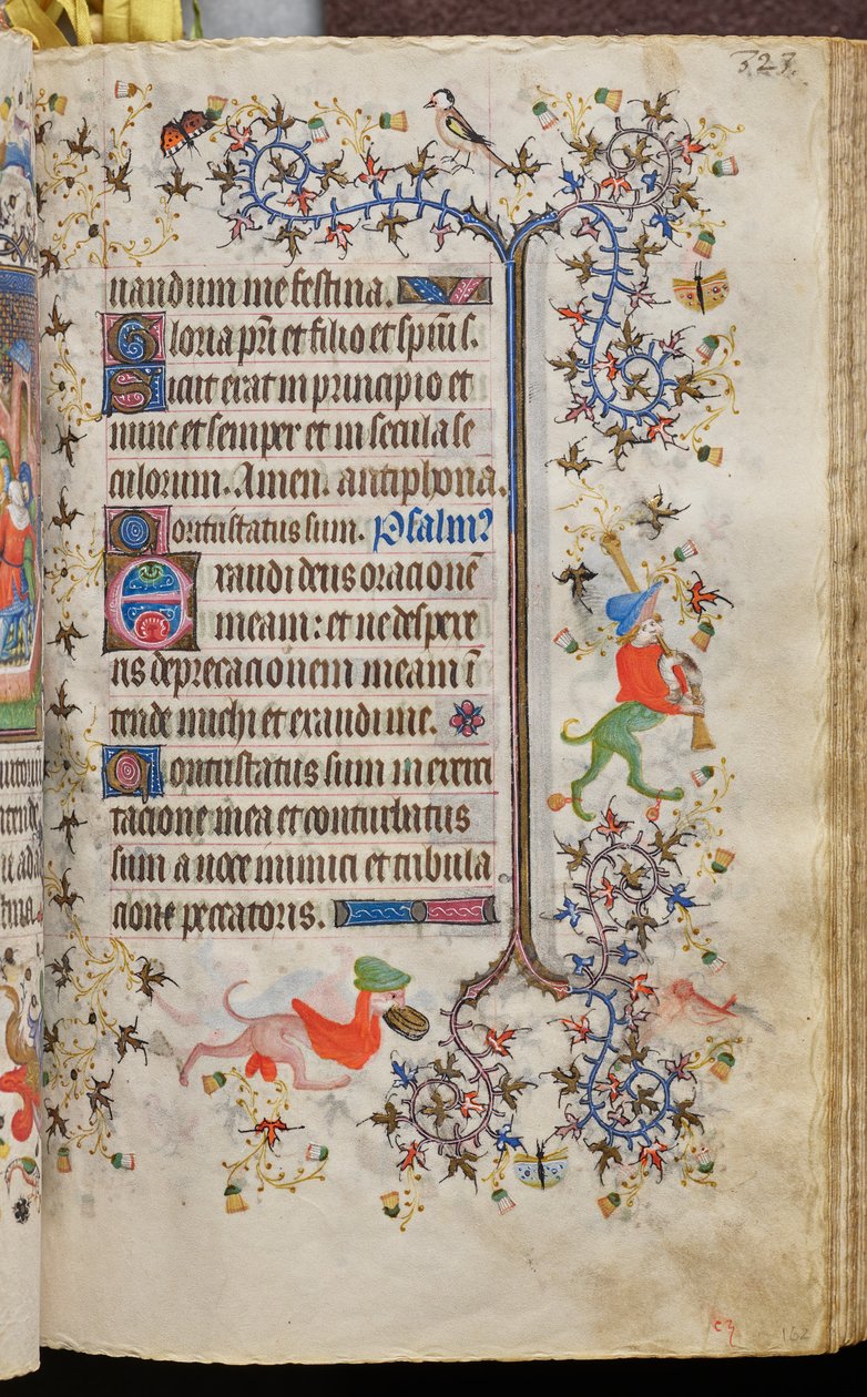 Navarran kuninkaan Kaarle Aatelisen (1361-1425) tunnit: fol. 162r, teksti tekijältä Master of the Brussels Initials and Associates